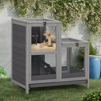 Indoor/Ourdoor Double Hamster Cage with Runway With Pull Out Tray