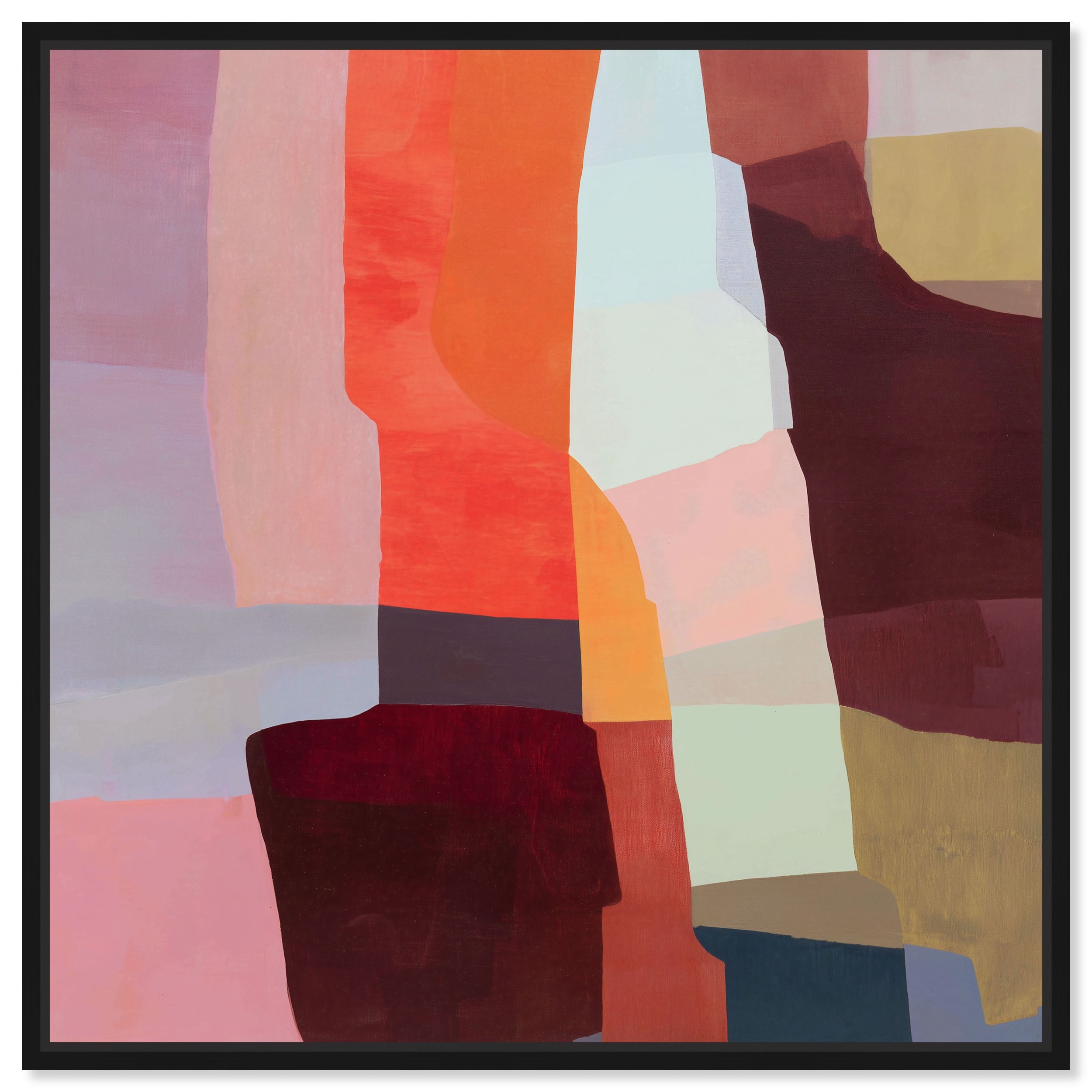 Warm Wedge I Colorful Wall Art Framed Canvas Print by Art Remedy