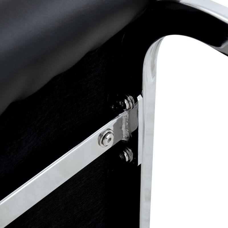 8 Piece PU High Elastic Dining Chair With High Backrest, Cushion, Silver Metal Legs For Dining Room Kitchen Living Room Bedroom