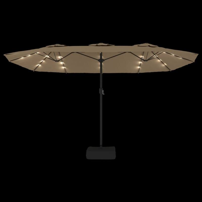 vidaXL Garden Parasol Taupe and Dark Grey Polyester, Powder-coated Iron - 176.8 x 176.8 x 96.5 in