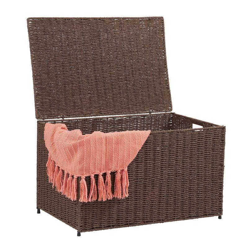 Household Essentials Decorative Paper Rope Storage Chest for Home Organization