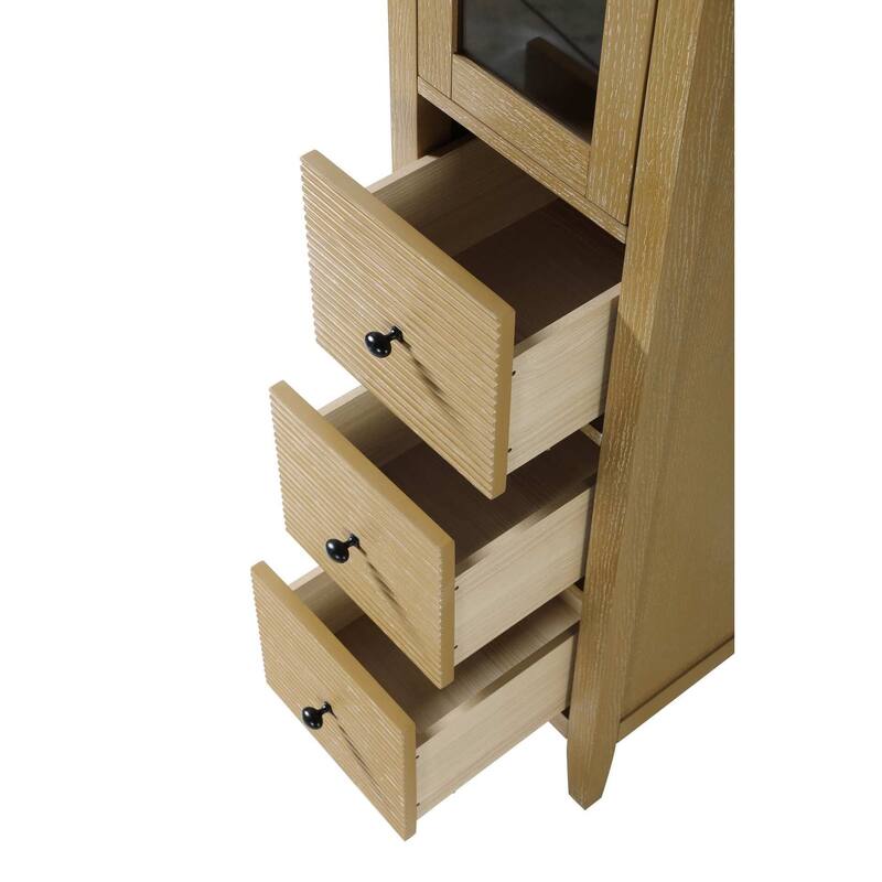 Kensington 16-28 Inch Bath Storage Glass Cabinet