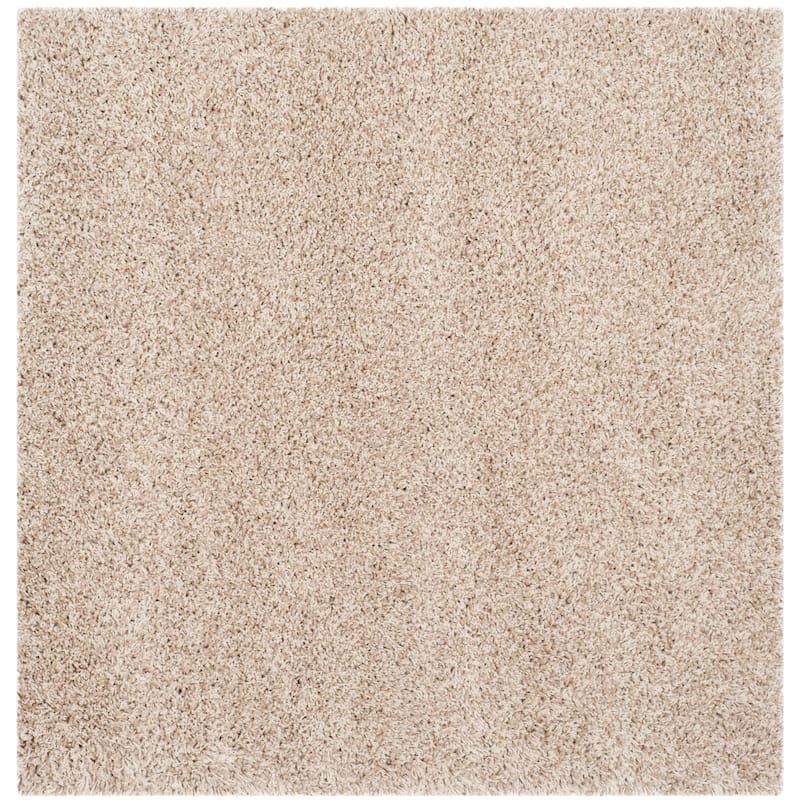 SAFAVIEH California Premium Shag Izat 2-inch Thick Area Rug - 6'7" Square - Beige