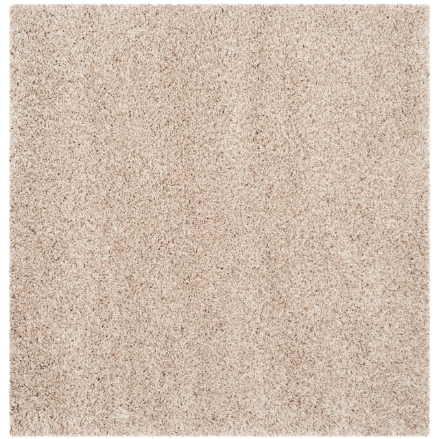 SAFAVIEH California Shag Izat 2-inch Thick Area Rug - 4' x 4' Square - Beige