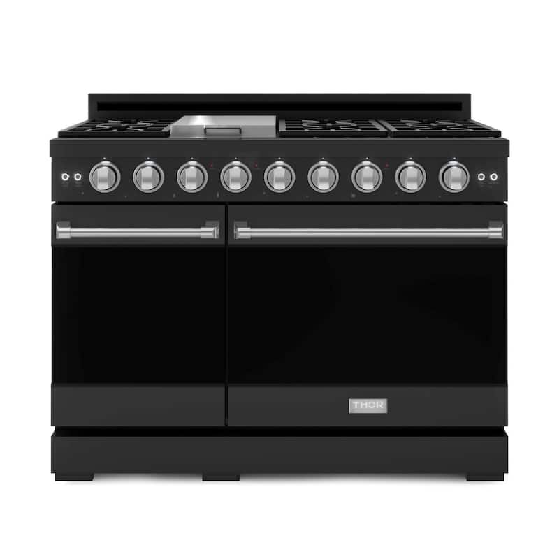 Thor Kitchen RSG48E Gordon Ramsay 6.8 Cu. Ft. Free Standing Gas Range - Matte Black / Stainless Steel