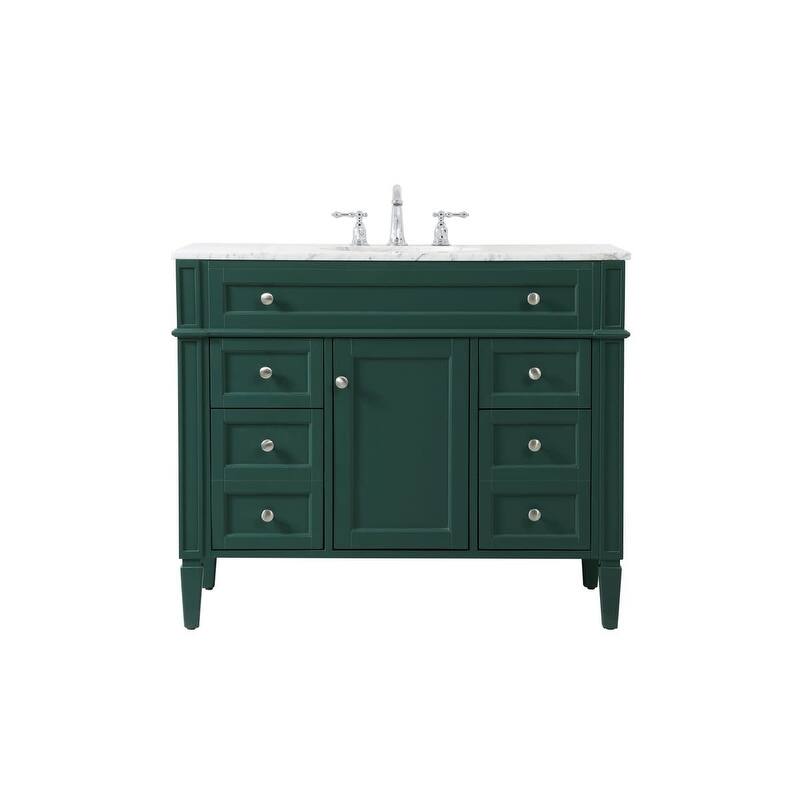 Elegant Lighting VF12542 Park Avenue 42" Free Standing Single Basin - Green - Painted
