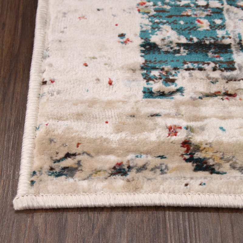 Vintage Distressed Medallion Indoor Area Rug or Runner by Superior