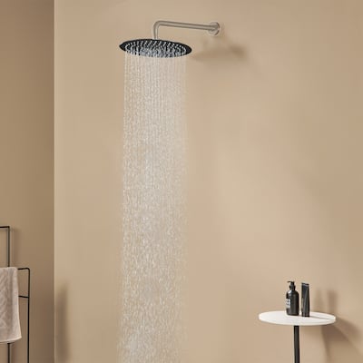 1-Spray Pattern with 2.5 GPM Round Ceiling Mount Rain Fixed Shower Head
