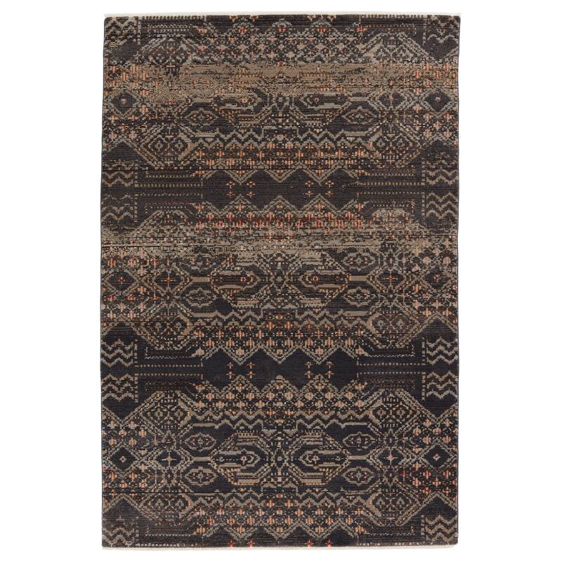 Nikki Chu Tamari Tribal Area Rug - 7'10" X 11'1" - Black /Light Pink - Rectangle