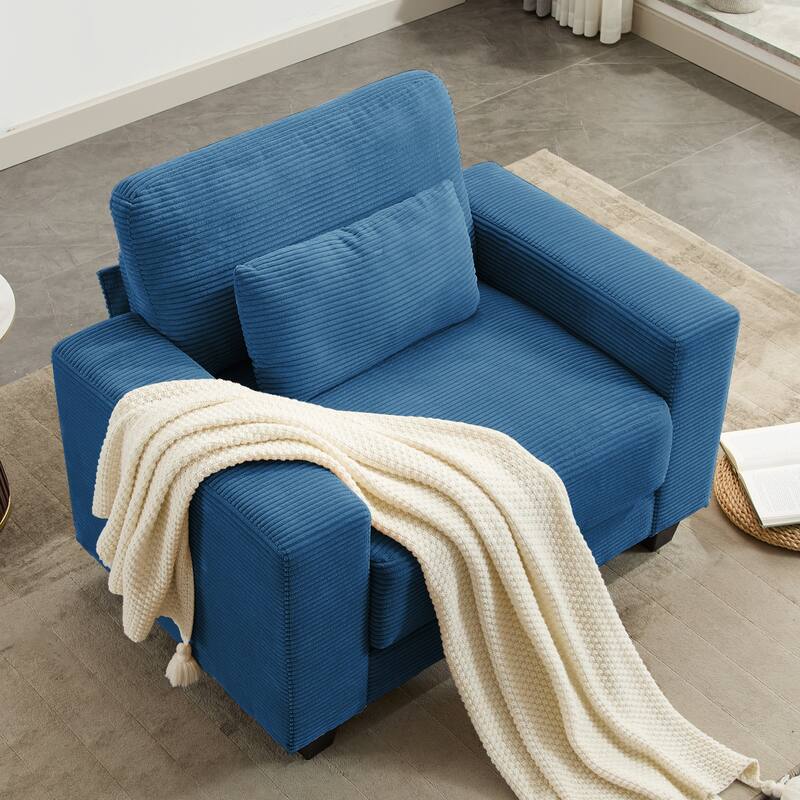 Corduroy Widened Single Sofa Chair, A Extra Lumbar Pillow