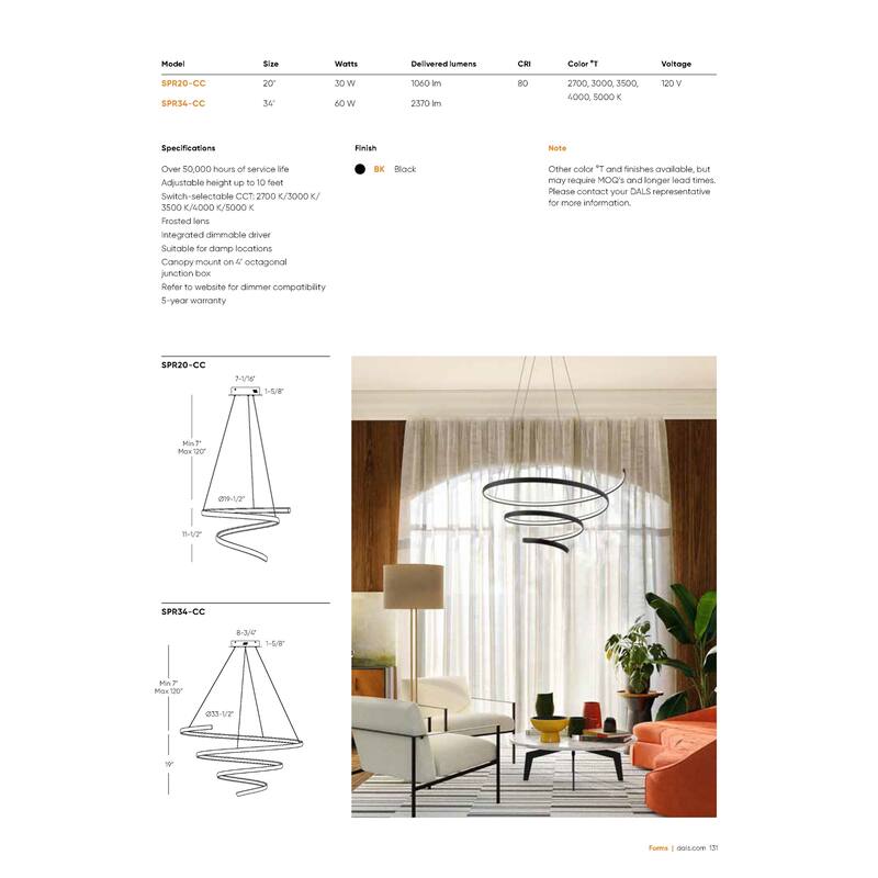 Helix LED Geometrical Pendant