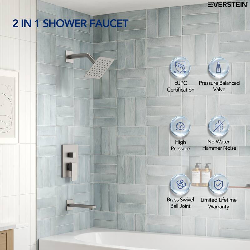 Wall Mounted Shower System Bathtub Facuet Set, Tub And Shower Trim Kit