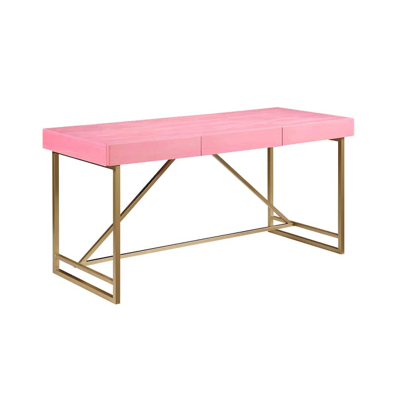 Vaiz Modern 60-inch Metal 3-Drawer Computer Desk with Drawers by Furniture of America
