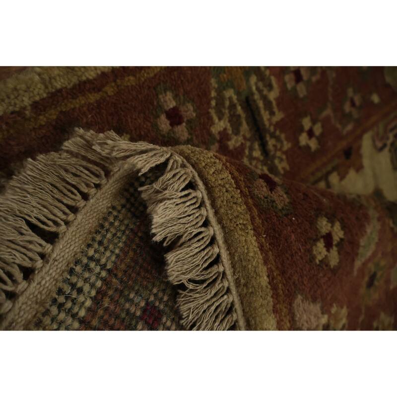 Hand Knotted Oriental 100% Wool Carpet Traditional All-Over Beige & Ivories Agra Area Rug - 4' 0'' X 2' 6''
