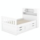 preview thumbnail 23 of 52, Captain Platform Bed Frame with Storage Bookcases, Shelves & Four Drawers