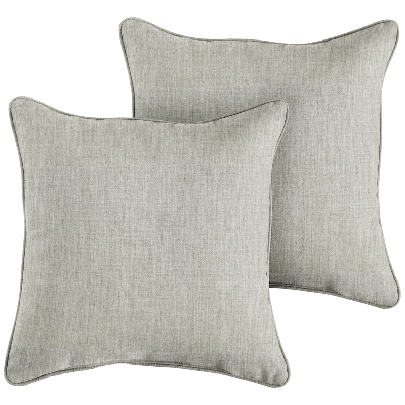 Sorra Home Sunbrella Outdoor Corded Floor Pillow Set of 2 - Canvas Granite