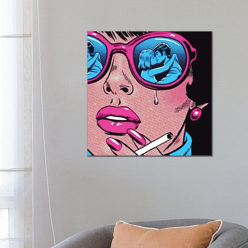 iCanvas "Smoking Woman" by Art Mirano Canvas Print - 26x26x1.5