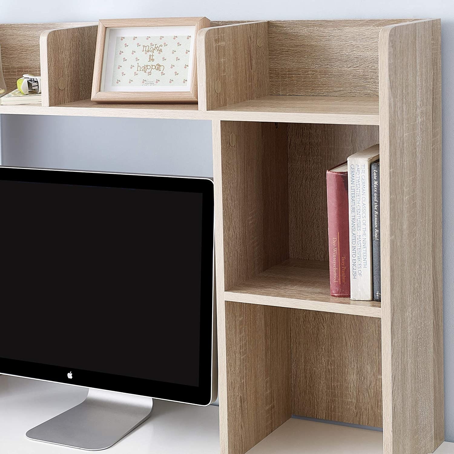 The College Cube - Dorm Desk Bookshelf - Beech (Natural Wood)