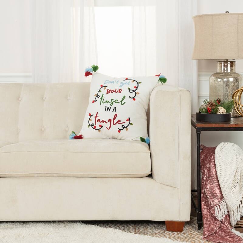 Rizzy Home Tinsel in a Tangle Throw Pillow Cover