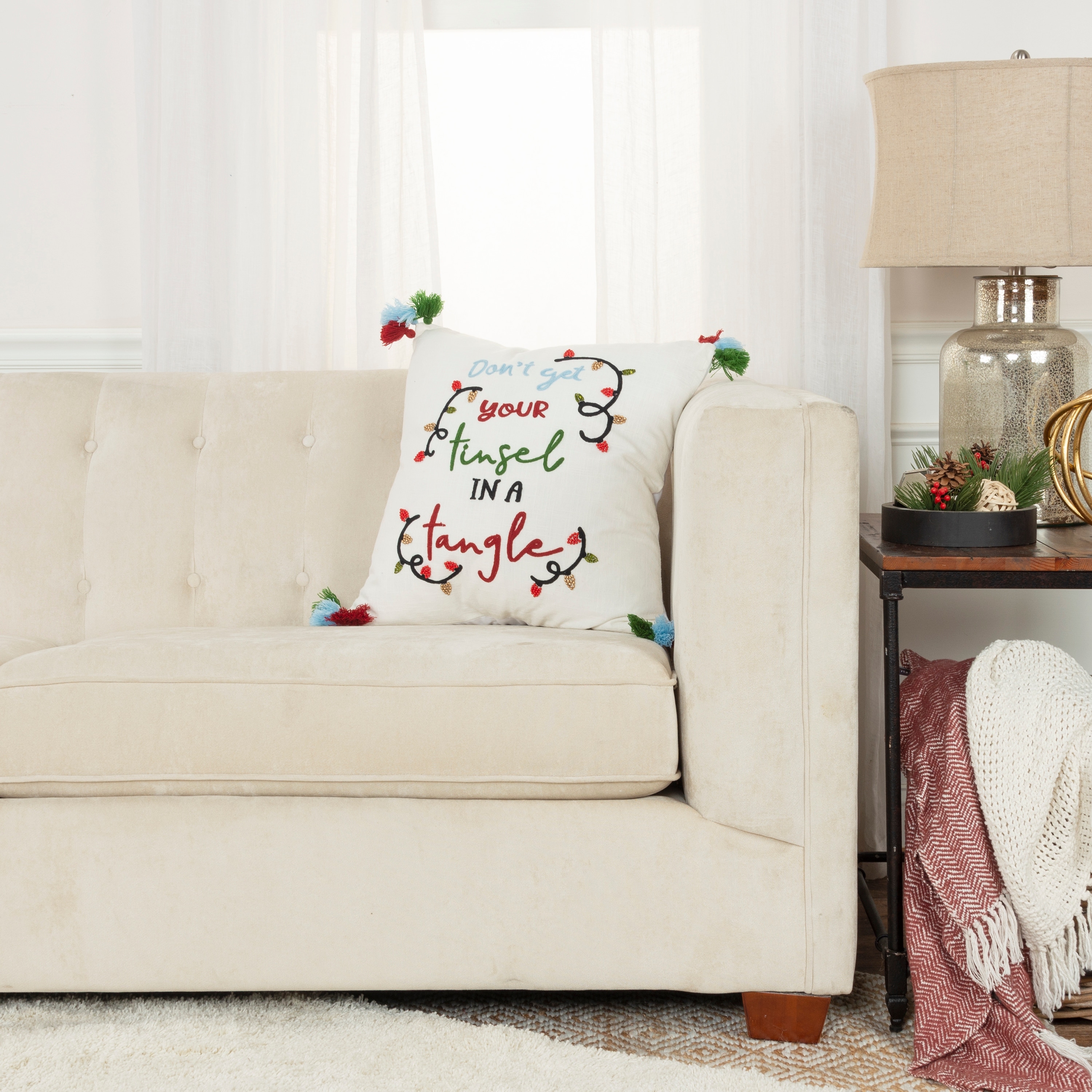 Rizzy Home Tinsel in a Tangle Throw Pillow