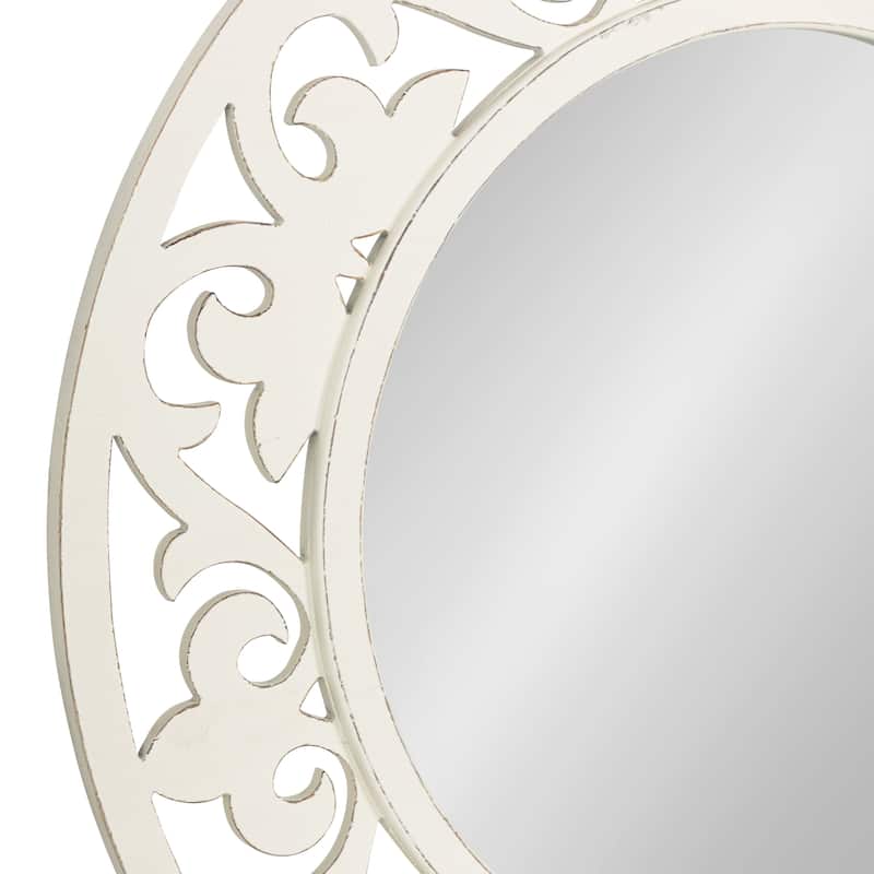 Kate and Laurel Shovali Rustic Round Mirror
