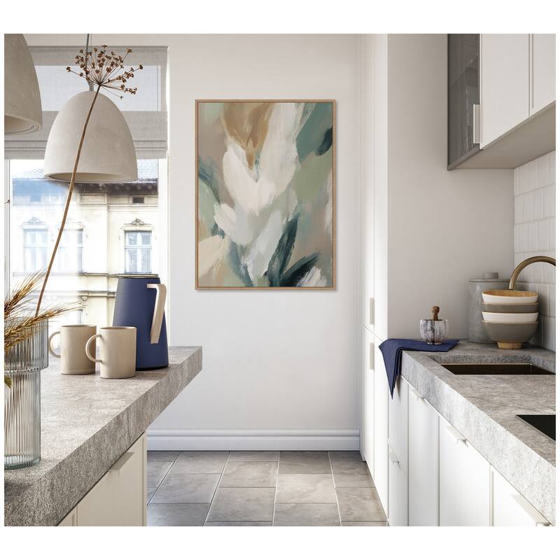 Kate and Laurel Plant Form No. 1 by Amy Lighthall Framed Canvas Wall Art Print