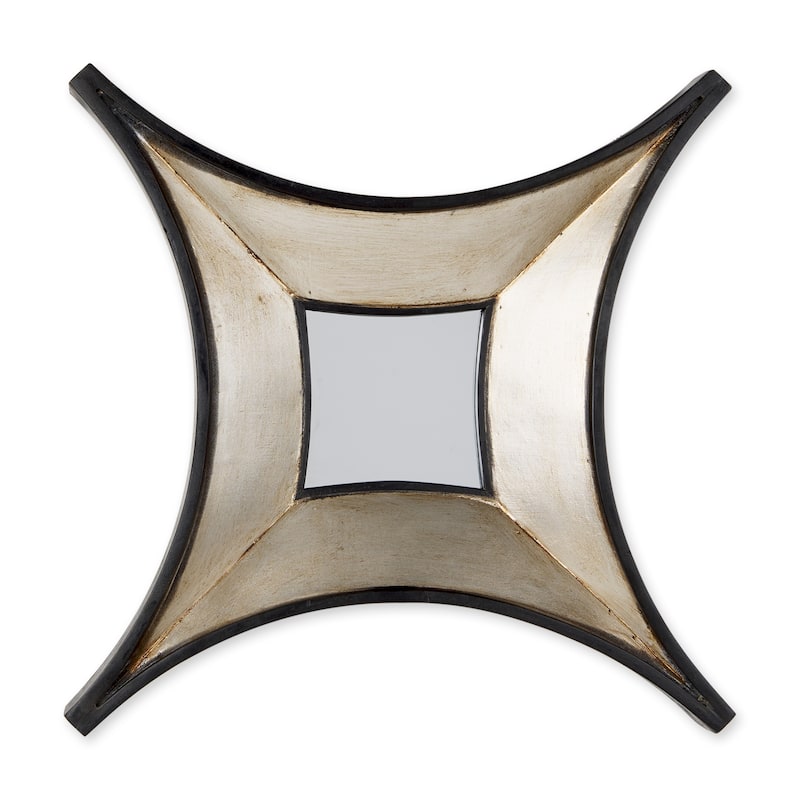Ovallas Champagne Wood Frame Star-Shaped Mirror - 16" x 16" - 16"W x 16"H x 4"D