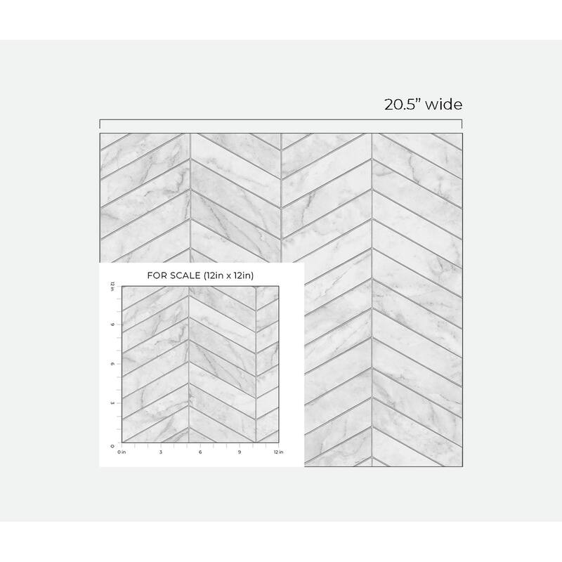 Luxe Haven Marbled Chevron Peel and Stick Wallpaper