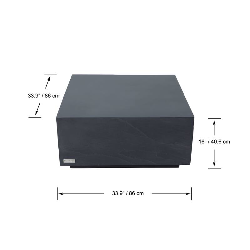 Elementi Home Colorado 34" Square Concrete Coffee Table - 33.9 X 33.9 X 16