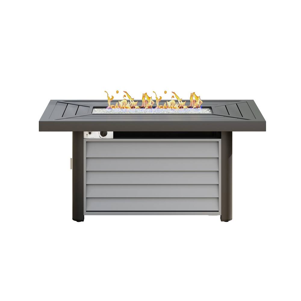 Corvus Wevok Rectangle Aluminum Propane Fire Pit Table