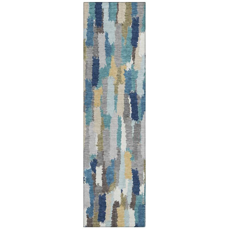 Machine Washable Indoor/ Outdoor Contemporary Stacks Chantille Rug