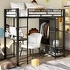 preview thumbnail 1 of 34, Twin Size Metal Loft Bed with Built-in Desk Black