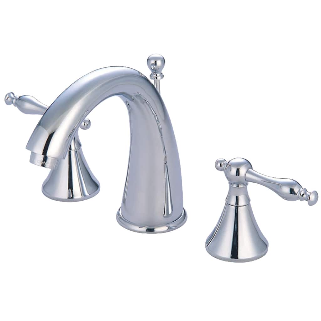 Kingston Brass Naples Deck Mount Widespread Bathroom Faucet with Brass Pop-Up