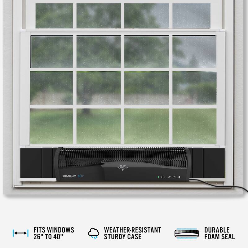 Vornado TRANSOM AE Window Fan Works with Alexa, 4 Speeds, Reversible