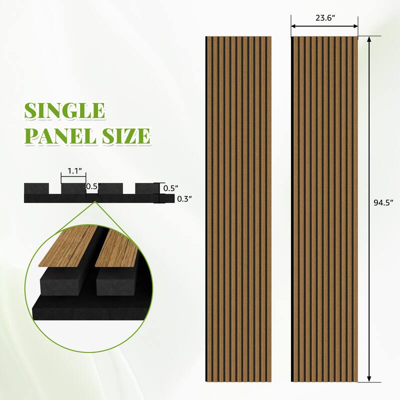 2Pcs Wood Slat Acoustic Wall Panels