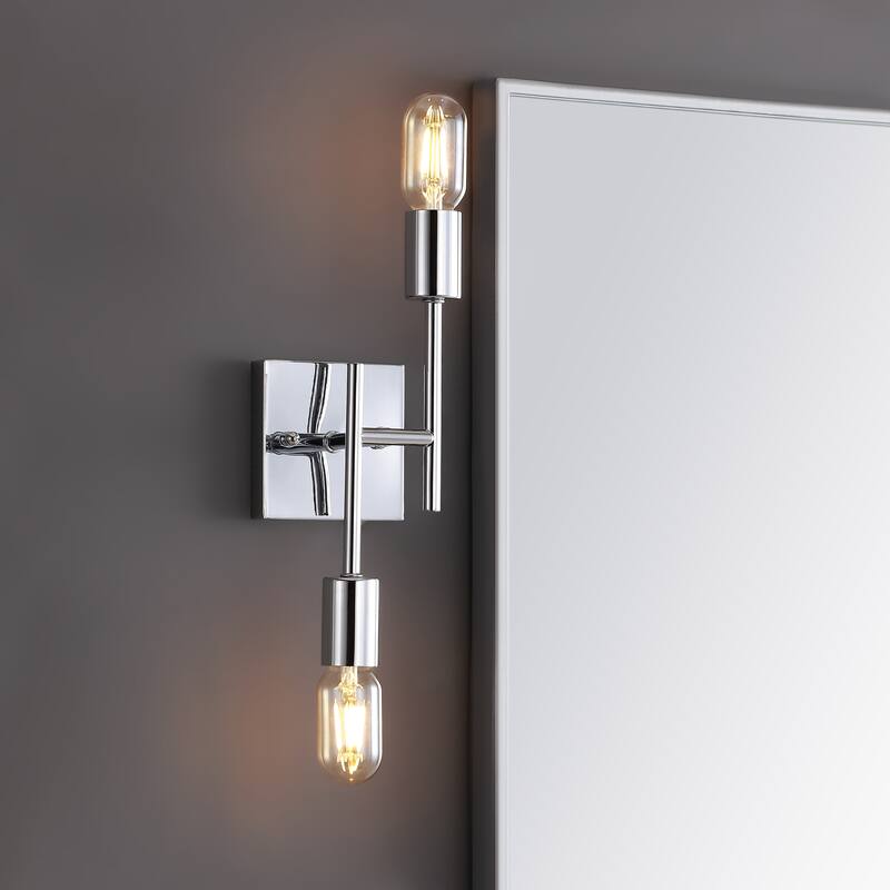 Cadence Metal LED Wall Sconce, Chrome by JONATHAN Y - 2-Light