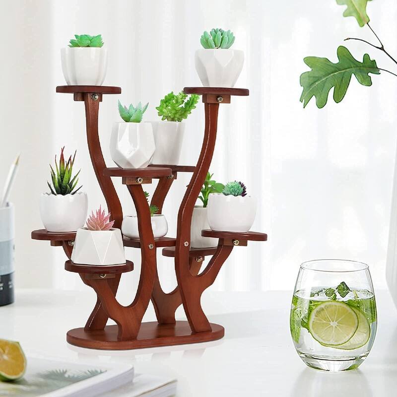 9 Pots Mini Succulent Stand Windowsill - 15.4 x 10.2 x 17.9 inches