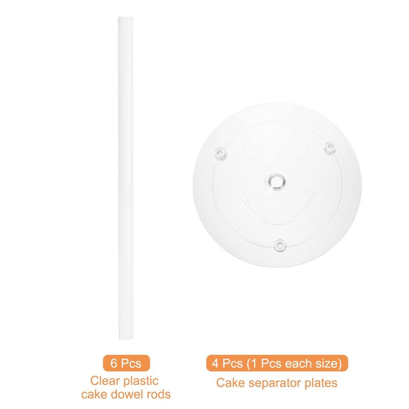 10Pcs Cake Separator Plates 9.4 inch Cakes Dowel Rods for 8 inch Cake - White - 9.4 inch