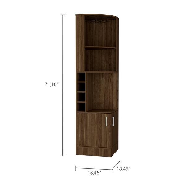 Corner Bar Cabinet Brown MDF Oak Finish