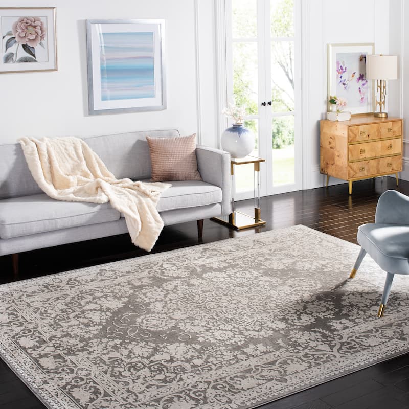 SAFAVIEH Reflection Euna Charming Oriental Rug - 9' x 12' - Dark Grey/Cream