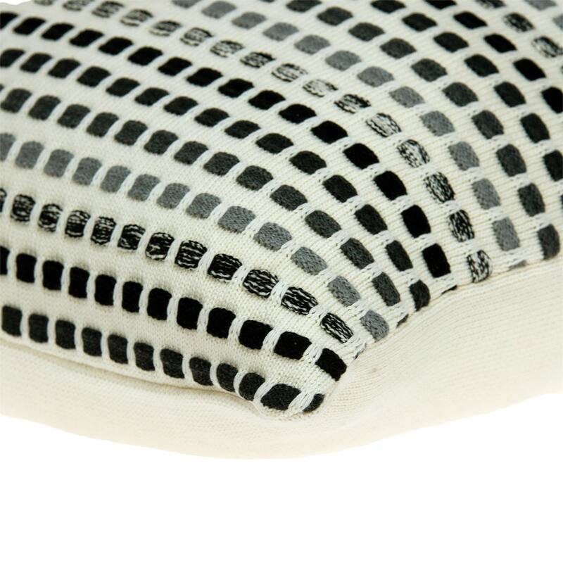 Knitted Square Throw Pillow - 20" - Beige and Black