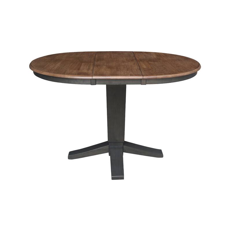 36 in Round Top Pedestal Dining Table with 12 in Leaf
