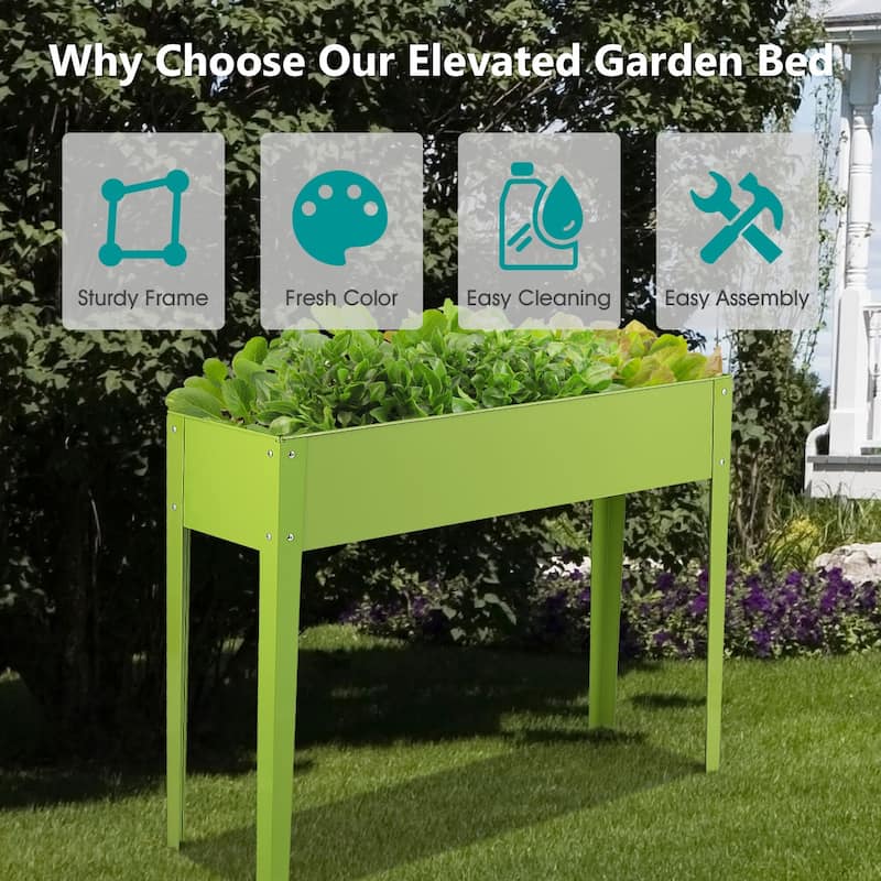 Costway 24'' x12'' Outdoor Elevated Garden Plant Stand Raised Tall - 40''x12''