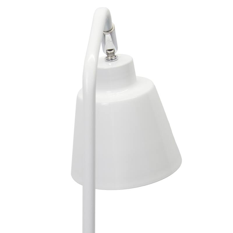 Adjustable Head Desk Lamp with Cone Shade - 16" - White