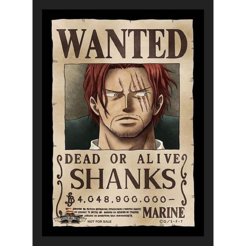 One Piece Wanted Shanks Framed Poster - 24 x 36 Inch