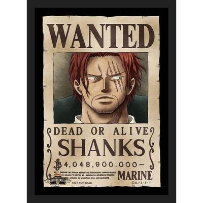 One Piece Wanted Shanks Framed Poster - 24 x 36 Inch