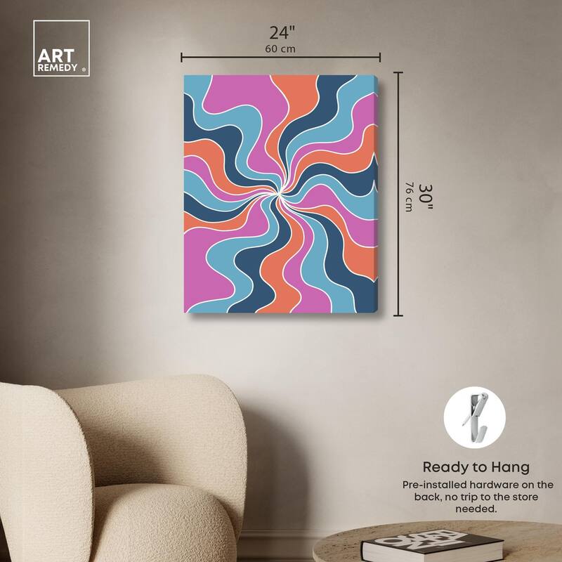Carnaval Retro Curves Canvas by Art Remedy, Gallery Wrapped