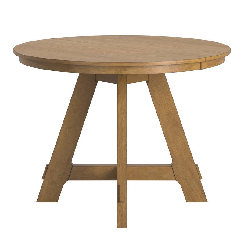 Harstad 42"-60" Wood Finish Extendable Round Dining Set by iNSPIRE Q Modern