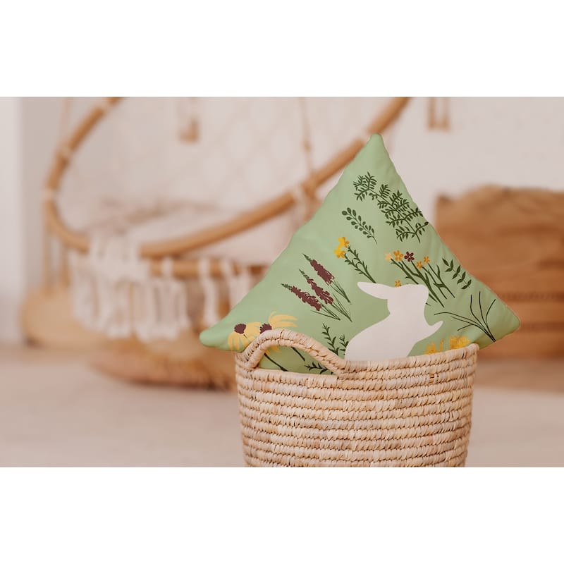 Spring Meadow Bunny Accent Pillow