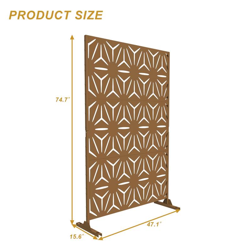 Outdoor Free Standing Metal Privacy Screen